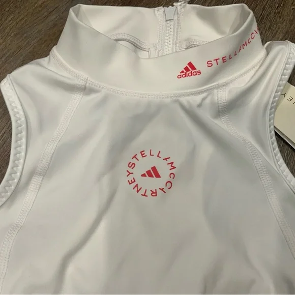 Adidas Stella McCartney Women's White Running Crop Top GU9459 Sz M - Picture 2 of 9